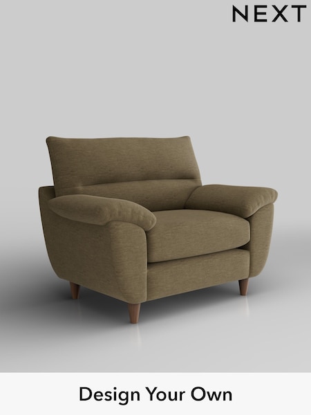 Fine Chenille Easy Clean/Dark Moss Green Elliot Highback (W43161) | £775
