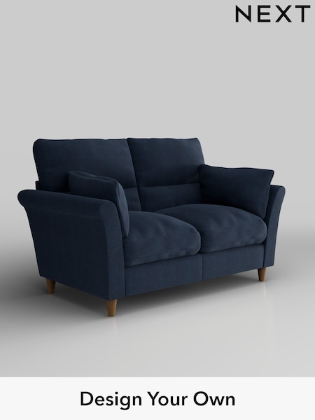 Fine Chenille Easy Clean/Dark Navy Blue Hartley Highback Relaxed Sit (W43165) | £1,125