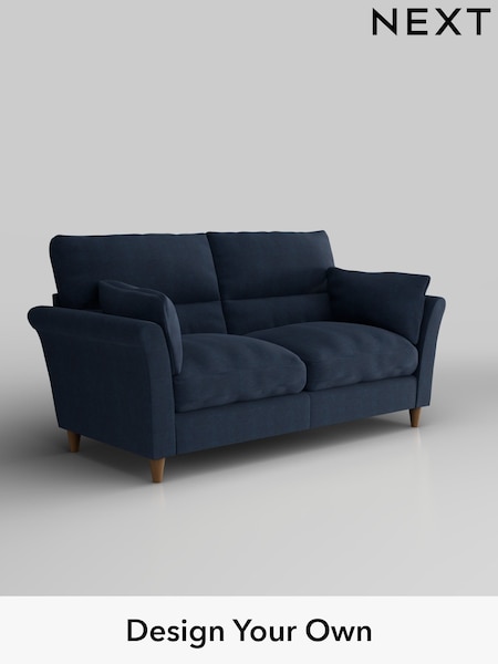 Fine Chenille Easy Clean/Dark Navy Blue Hartley Highback Relaxed Sit (W43165) | £1,325