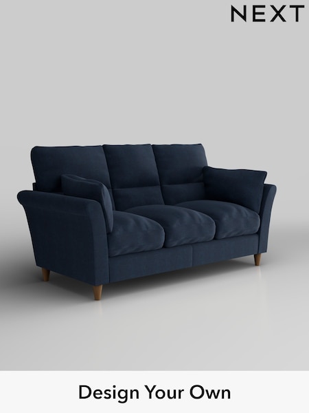 Fine Chenille Easy Clean/Dark Navy Blue Hartley Highback Relaxed Sit (W43165) | £1,325