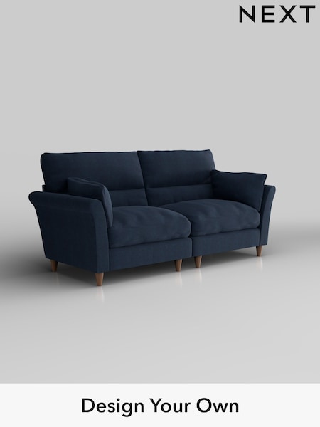 Fine Chenille Easy Clean/Dark Navy Blue Hartley Highback Relaxed Sit (W43165) | £1,425