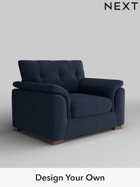 Fine Chenille Easy Clean/Dark Navy Blue Hayden Buttoned Back (W43167) | £850