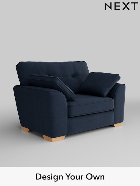 Fine Chenille Easy Clean/Dark Navy Blue Stamford Buttoned Back (W43175) | £899