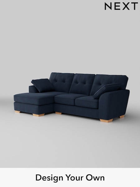 Fine Chenille Easy Clean/Dark Navy Blue Stamford Buttoned Back (W43175) | £1,875