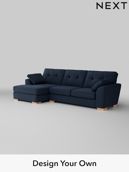 Fine Chenille Easy Clean/Dark Navy Blue Stamford Buttoned Back (W43175) | £2,025