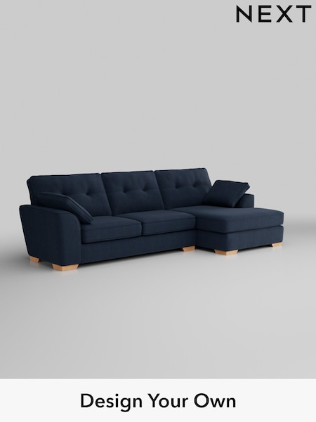 Fine Chenille Easy Clean/Dark Navy Blue Stamford Buttoned Back (W43175) | £2,025