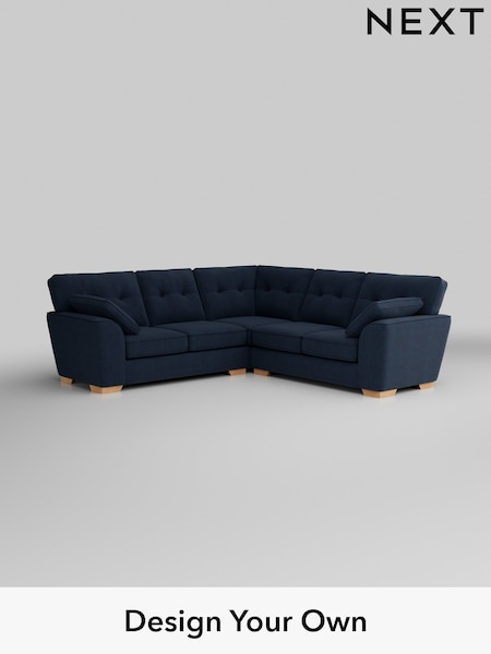 Fine Chenille Easy Clean/Dark Navy Blue Stamford Buttoned Back (W43175) | £2,425