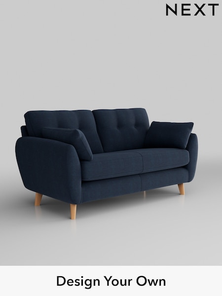 Fine Chenille Easy Clean/Dark Navy Blue Wilson Buttoned Back (W43176) | £950