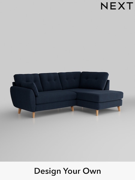 Fine Chenille Easy Clean/Dark Navy Blue Wilson Buttoned Back (W43176) | £1,675