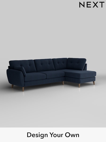 Fine Chenille Easy Clean/Dark Navy Blue Wilson Buttoned Back (W43176) | £1,775
