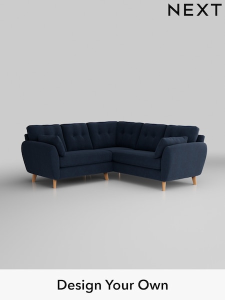 Fine Chenille Easy Clean/Dark Navy Blue Wilson Buttoned Back (W43176) | £1,650