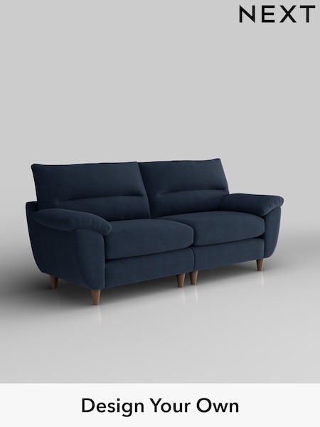 Fine Chenille Easy Clean/Dark Navy Blue Elliot Highback (W43177) | £1,275
