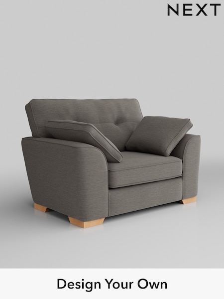 Fine Chenille Easy Clean/Dark Smoke Grey Stamford Buttoned Back (W43187) | £899