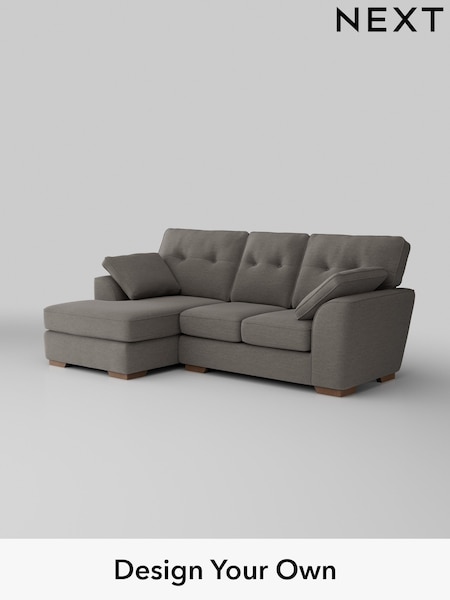 Fine Chenille Easy Clean/Dark Smoke Grey Stamford Buttoned Back (W43187) | £1,775