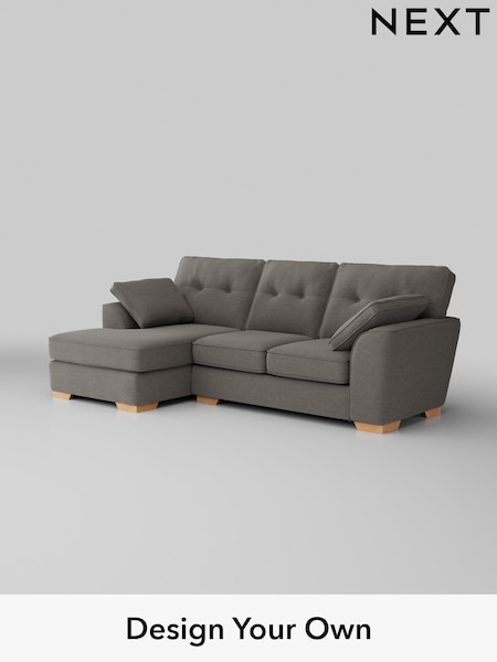 Fine Chenille Easy Clean/Dark Smoke Grey Stamford Buttoned Back (W43187) | £1,875