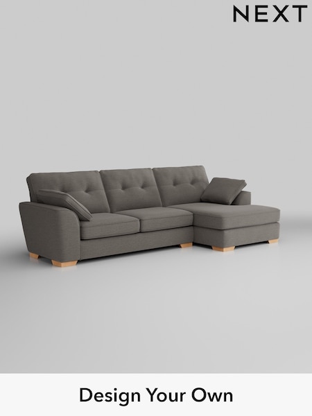 Fine Chenille Easy Clean/Dark Smoke Grey Stamford Buttoned Back (W43187) | £2,025