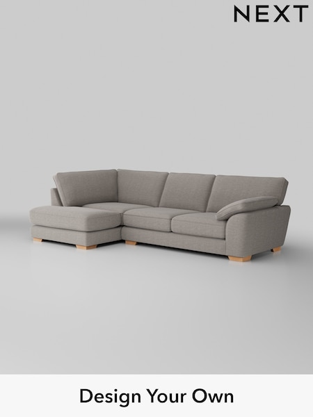 Fine Chenille Easy Clean/Light Steel Grey Stamford Grand Relaxed Sit (W43191) | £2,525