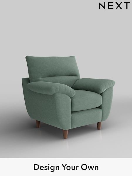 Fine Chenille Easy Clean/Light Forest Green Elliot Highback (W43195) | £675