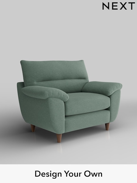 Fine Chenille Easy Clean/Light Forest Green Elliot Highback (W43195) | £775