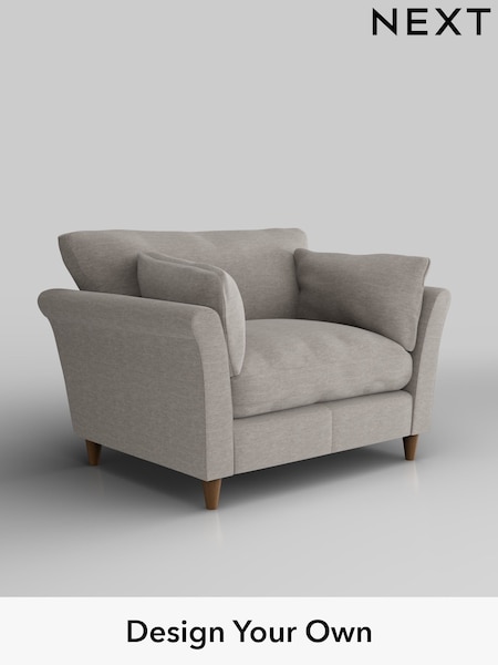 Fine Chenille Easy Clean/Light Steel Grey Hartley Relaxed Sit (W43198) | £1,025