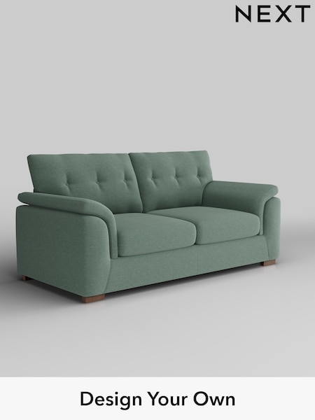 Fine Chenille Easy Clean/Light Forest Green Hayden Buttoned Back (W43200) | £1,225