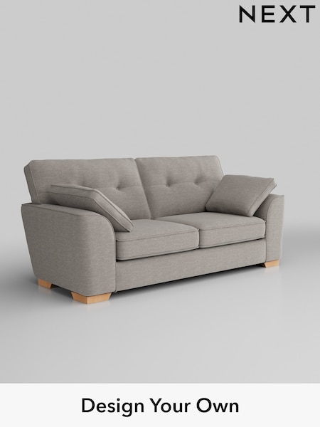 Fine Chenille Easy Clean/Light Steel Grey Stamford Buttoned Back (W43205) | £1,299