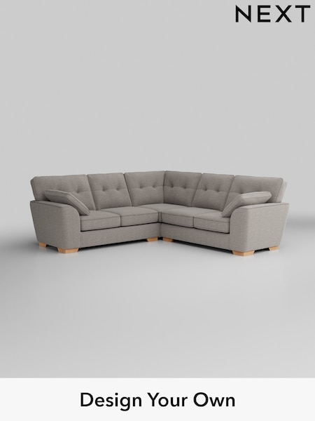 Fine Chenille Easy Clean/Light Steel Grey Stamford Buttoned Back (W43205) | £2,425