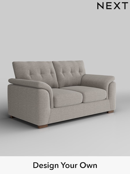 Fine Chenille Easy Clean/Light Steel Grey Hayden Buttoned Back (W43206) | £1,125