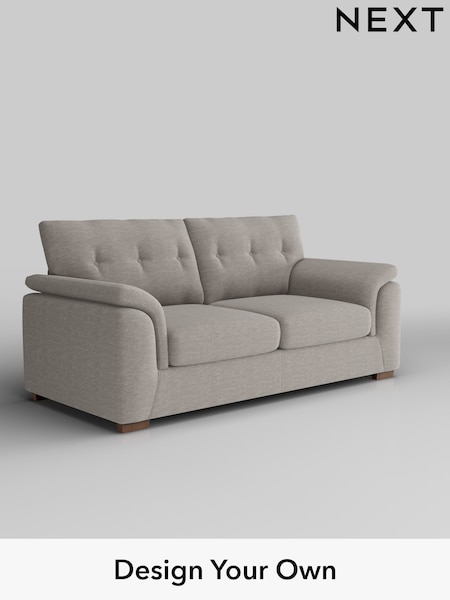 Fine Chenille Easy Clean/Light Steel Grey Hayden Buttoned Back (W43206) | £1,225