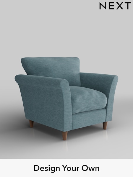 Fine Chenille Easy Clean/Mid Blue Hartley Relaxed Sit (W43220) | £825