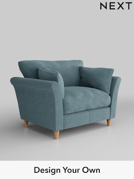 Fine Chenille Easy Clean/Mid Blue Hartley Relaxed Sit (W43220) | £925