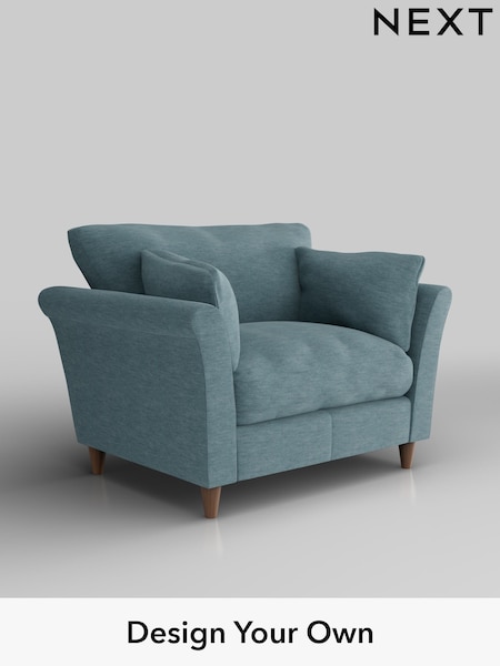 Fine Chenille Easy Clean/Mid Blue Hartley Relaxed Sit (W43220) | £925