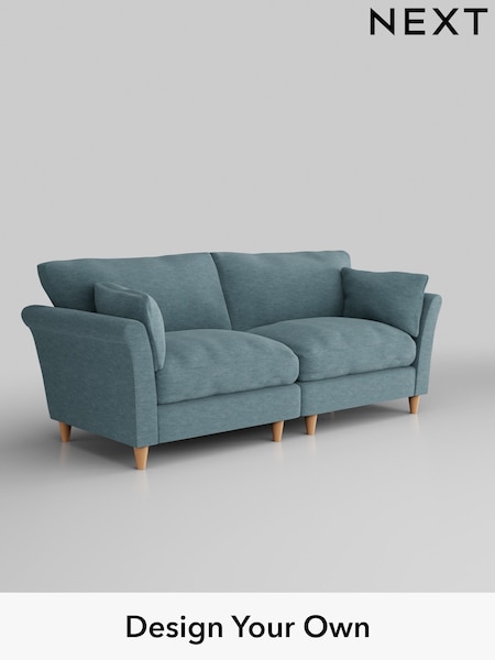 Fine Chenille Easy Clean/Mid Blue Hartley Relaxed Sit (W43220) | £1,375