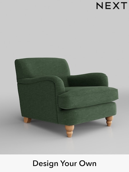 Fine Chenille Easy Clean/Mid Khaki Green Lilly Ii (W43269) | £650