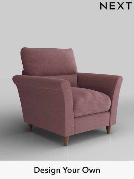 Fine Chenille Easy Clean/Mid Mulberry Purple Hartley Highback Relaxed Sit (W43271) | £875