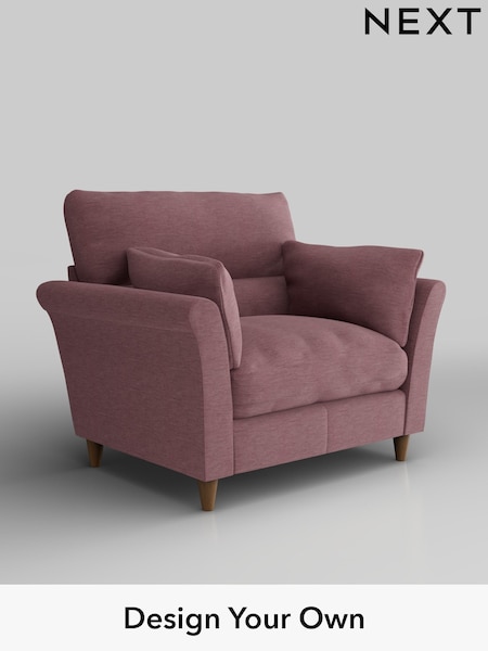 Fine Chenille Easy Clean/Mid Mulberry Purple Hartley Highback Relaxed Sit (W43271) | £975