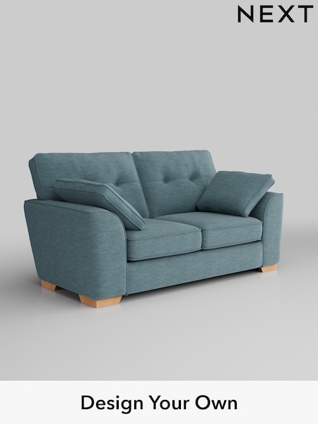 Fine Chenille Easy Clean/Mid Blue Stamford Buttoned Back (W43273) | £1,199