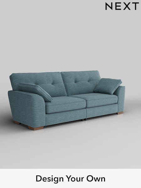 Fine Chenille Easy Clean/Mid Blue Stamford Buttoned Back (W43273) | £1,399