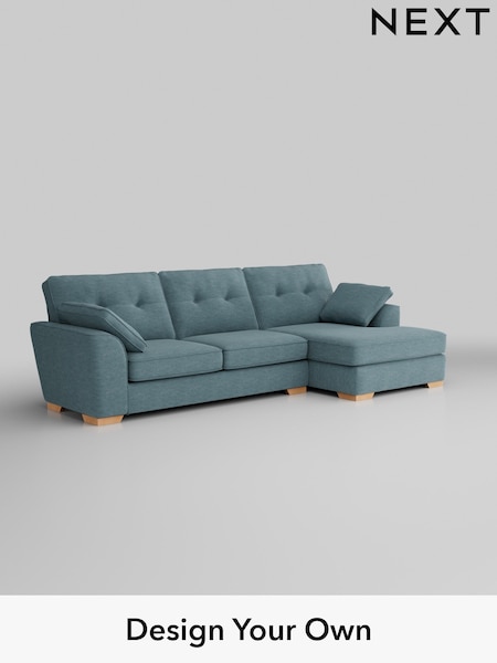Fine Chenille Easy Clean/Mid Blue Stamford Buttoned Back (W43273) | £2,025