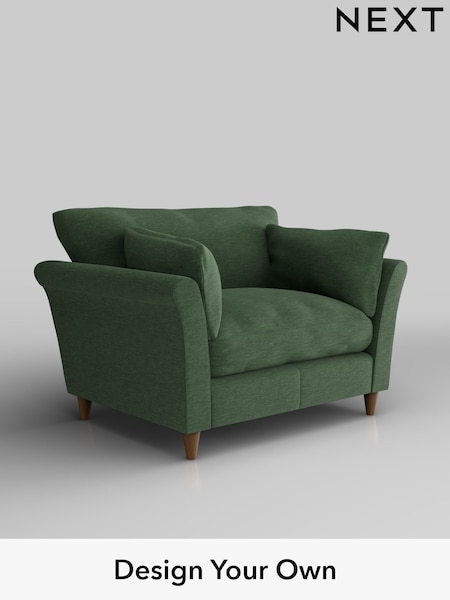 Fine Chenille Easy Clean/Mid Khaki Green Hartley Relaxed Sit (W43274) | £1,025