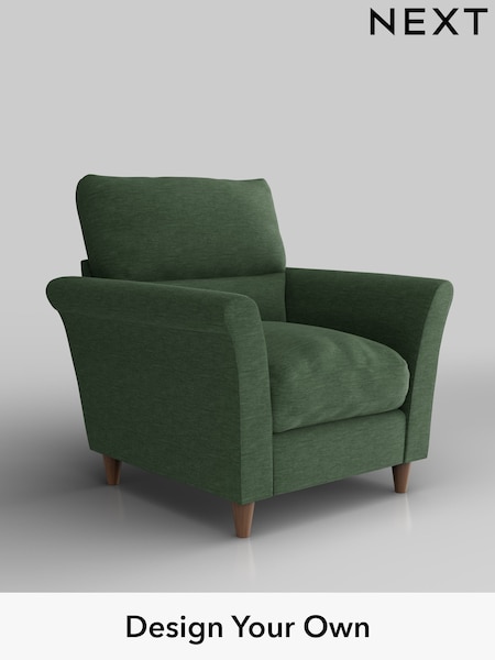 Fine Chenille Easy Clean/Mid Khaki Green Hartley Highback Relaxed Sit (W43276) | £875