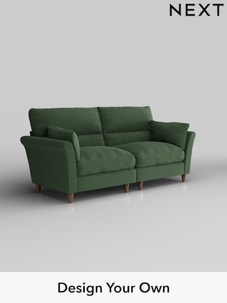 Fine Chenille Easy Clean/Mid Khaki Green Hartley Highback Relaxed Sit (W43276) | £1,425