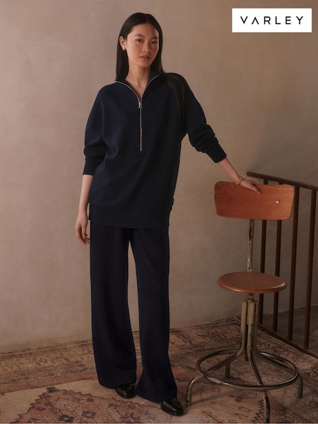 Varley Blue Masie Longline Sweat Top (W43281) | £126