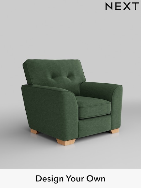 Fine Chenille Easy Clean/Mid Khaki Green Stamford Buttoned Back (W43282) | £799