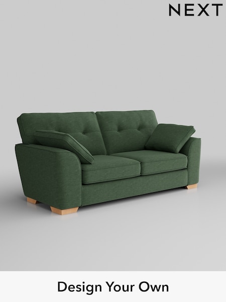 Fine Chenille Easy Clean/Mid Khaki Green Stamford Buttoned Back (W43282) | £1,299