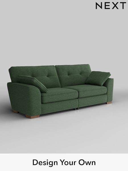 Fine Chenille Easy Clean/Mid Khaki Green Stamford Buttoned Back (W43282) | £1,399