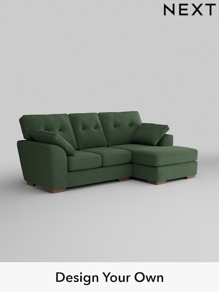 Fine Chenille Easy Clean/Mid Khaki Green Stamford Buttoned Back (W43282) | £1,775