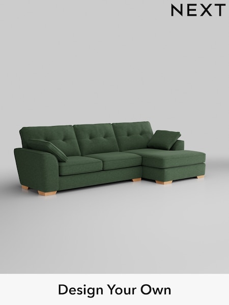 Fine Chenille Easy Clean/Mid Khaki Green Stamford Buttoned Back (W43282) | £2,025