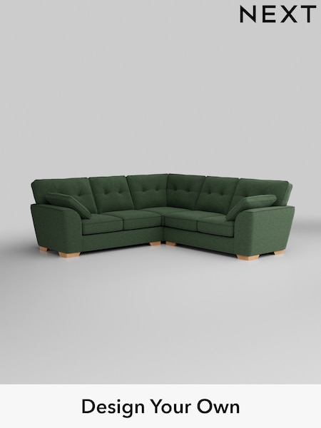 Fine Chenille Easy Clean/Mid Khaki Green Stamford Buttoned Back (W43282) | £2,425