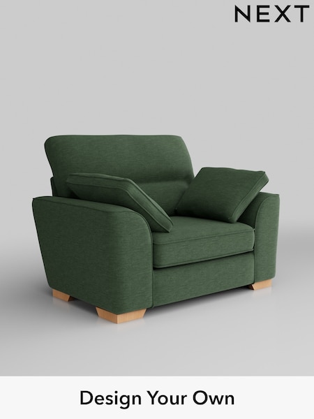 Fine Chenille Easy Clean/Mid Khaki Green Stamford Highback (W43283) | £899